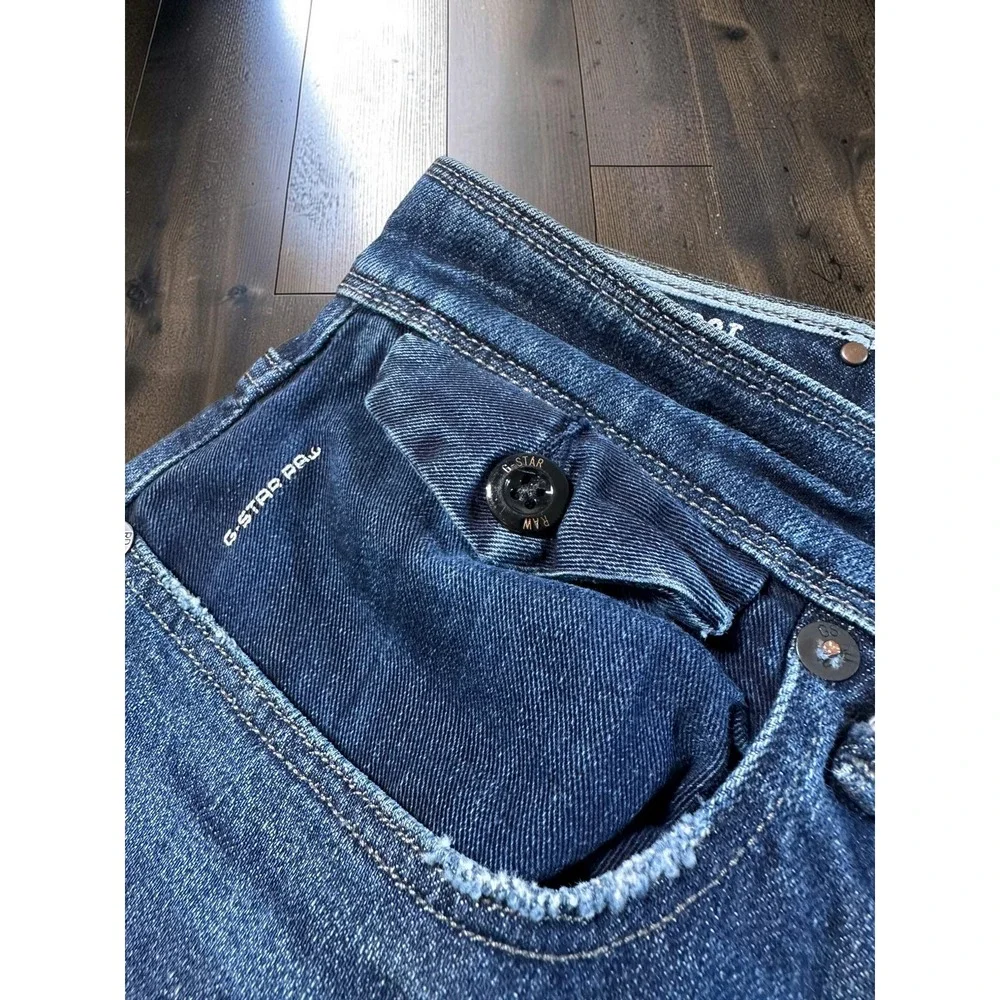 G-Star Raw Kilcot Jeans Mens 36 Blue Straight Tapered Denim Sustainable Casual
